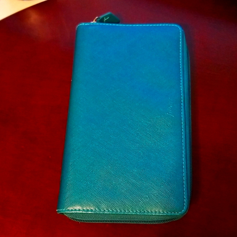 Filofax Aquamarine Personal Compact Saffiano Zip Organizer